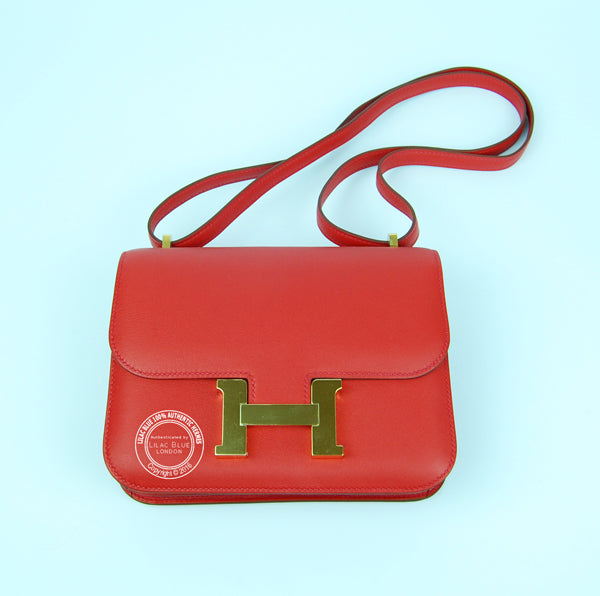 Hermès Constance 18cm Vermillion Swift GHW