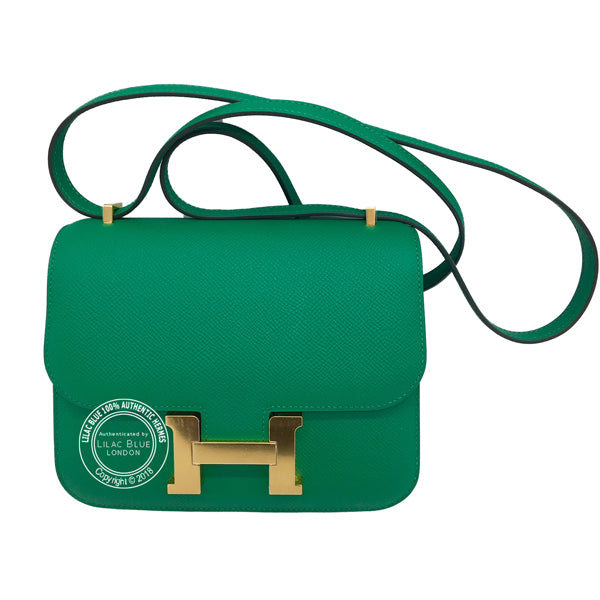 Hermès Constance 18cm Vert Vertigo Epsom GHW
