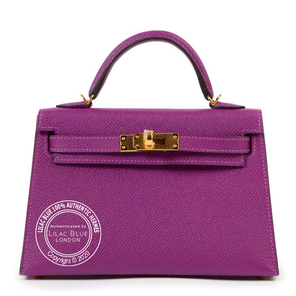 Hermès Kelly 20cm Anemone Epsom GHW