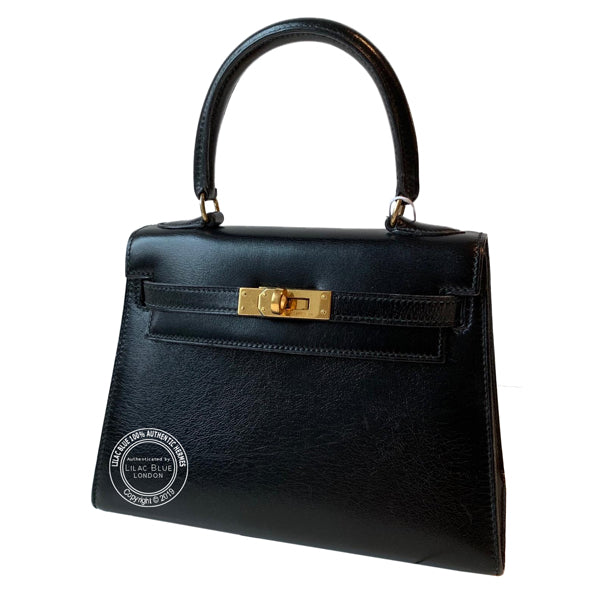 Hermès Kelly 20cm Black Box GHW - Vintage