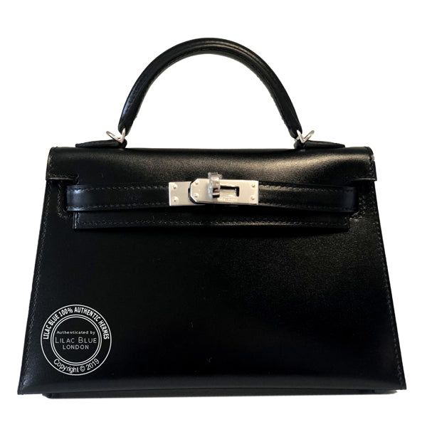Hermès Kelly 20cm Black Box PHW