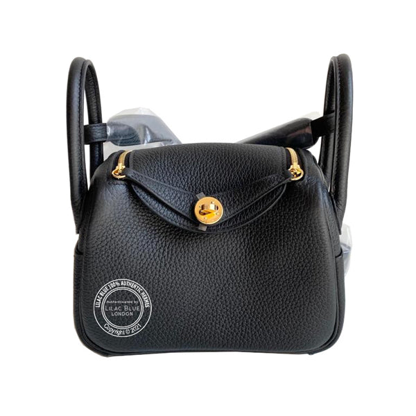 Hermès Lindy 20cm Black Clemence GHW