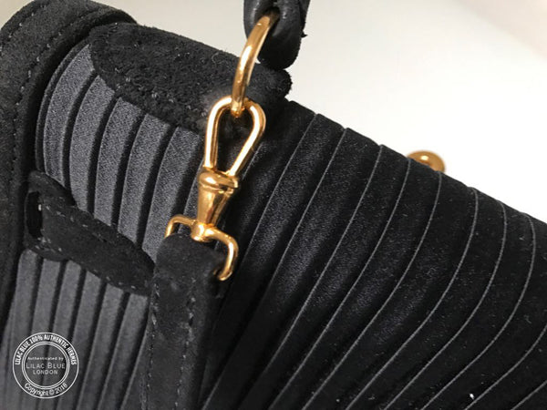 Hermès Kelly 20cm Black Silk/Suede, GHW - Vintage