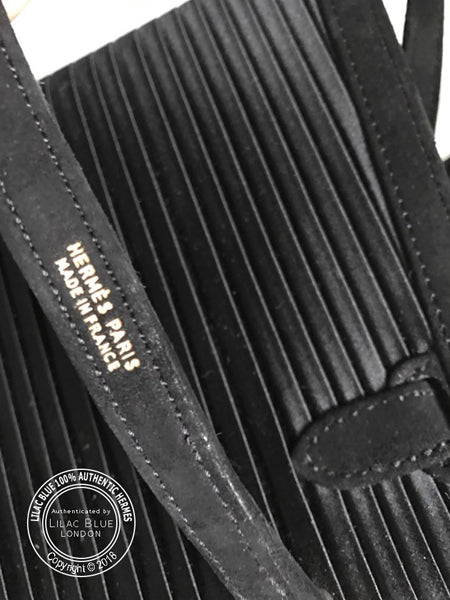 Hermès Kelly 20cm Black Silk/Suede, GHW - Vintage