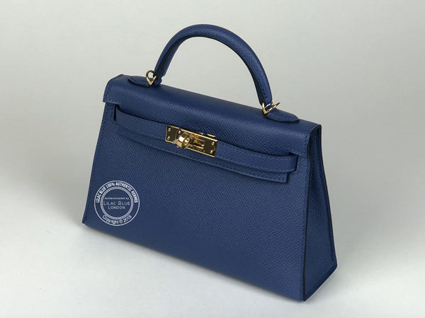 Hermès Kelly 20cm Bleu Brighton Epsom GHW