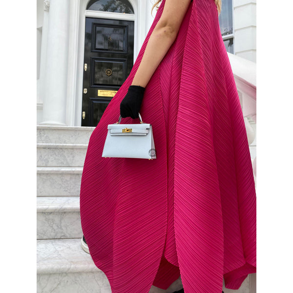 Hermes Kelly 20cm Bleu Brume Chevre GHW