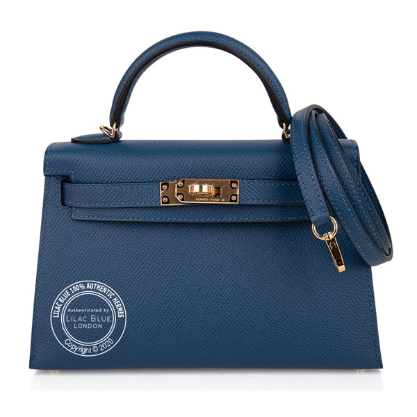 Hermès Kelly 20cm Deep Blue Epsom GHW