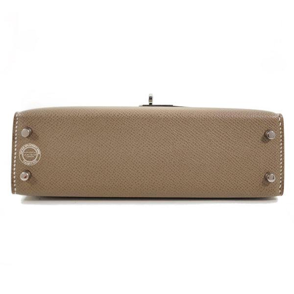 Hermès Kelly 20cm Etoupe Epsom PHW - As New