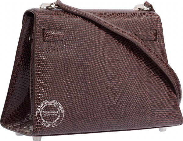 Hermès Kelly 20cm Etrusque Lizard PHW - As New