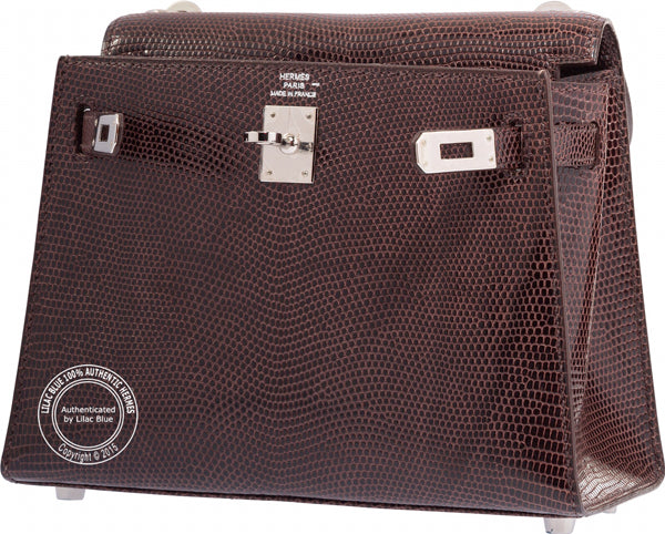 Hermès Kelly 20cm Etrusque Lizard PHW - As New