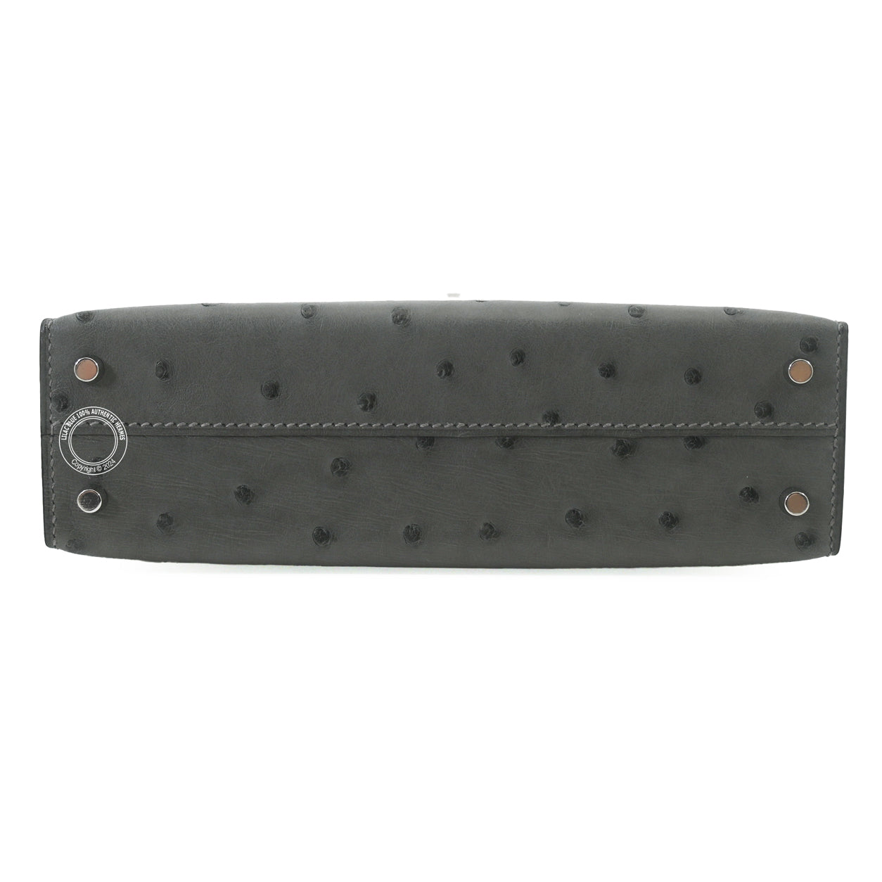 Hermès Kelly 20cm Gris Meyer Ostrich PHW