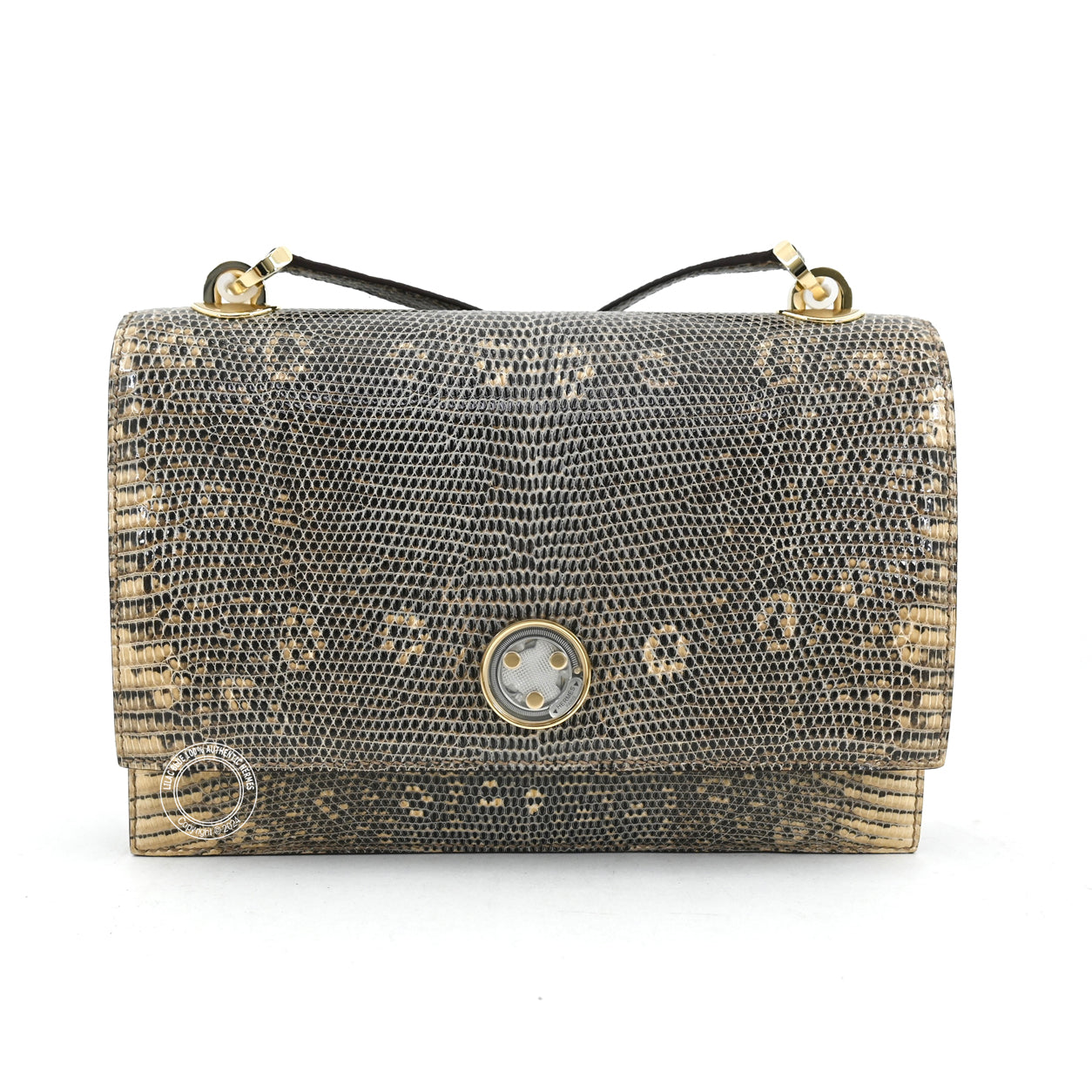 Hermès Minuit au Faubourg 20cm Ombre Desert Salvator Lizard GHW