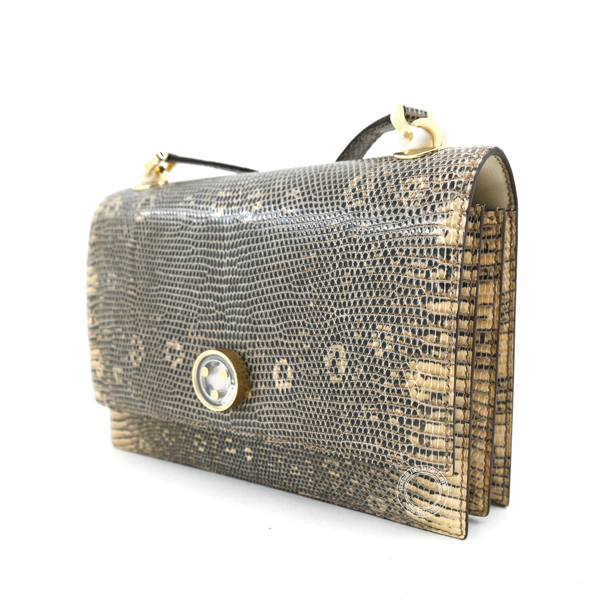 Hermès Minuit au Faubourg 20cm Ombre Desert Salvator Lizard GHW