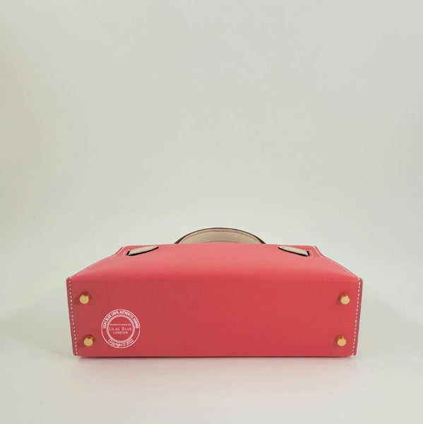 Hermes Kelly 20cm Rose Azalee/Craie HSS Epsom GHW