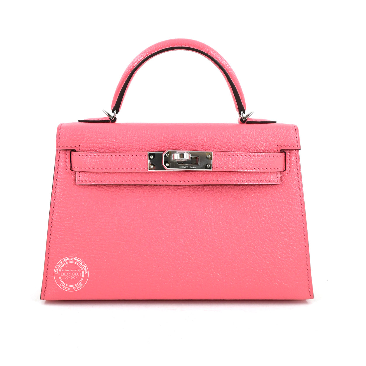 Hermès Kelly 20cm Rose d'Ete Chevre PHW