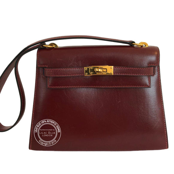 Hermès Kelly 20cm Rouge H Box GHW - Vintage