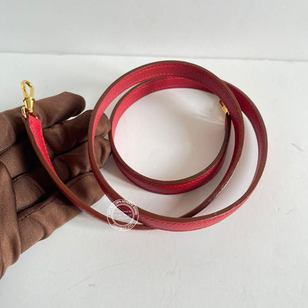 Hermès Kelly 20cm Rouge Vif Courchevel GHW - Vintage