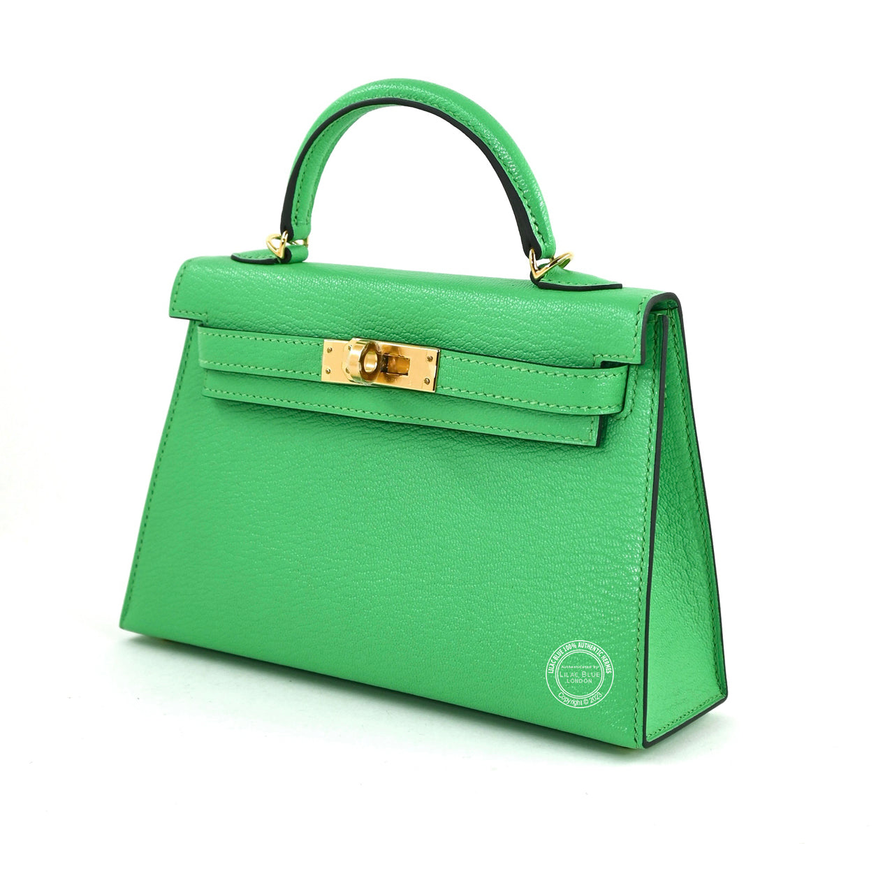 Hermès Kelly 20cm Vert Comics Chevre GHW