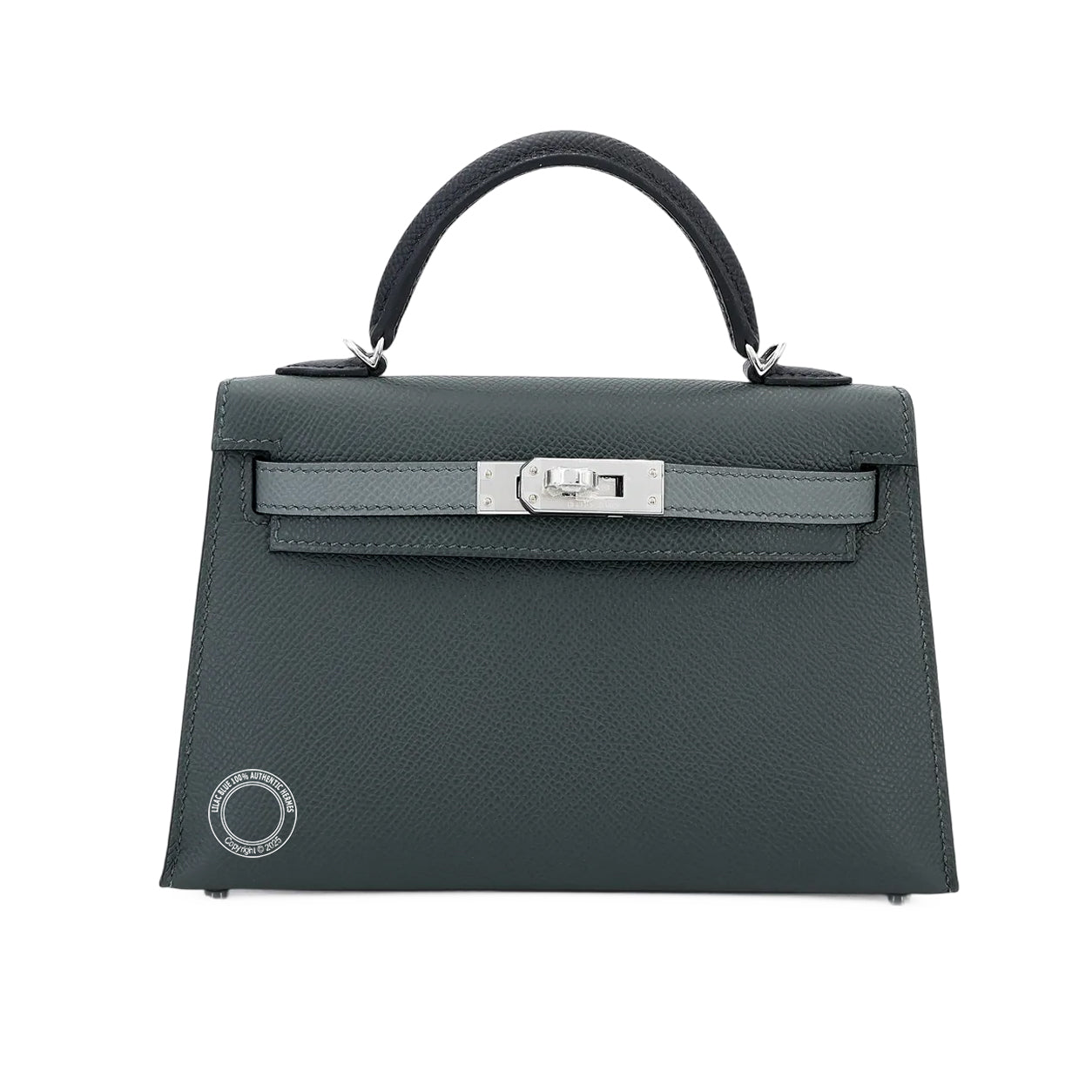 Hermes Kelly 20cm Vert Mangrove/Vert Amande/Black Epsom PHW