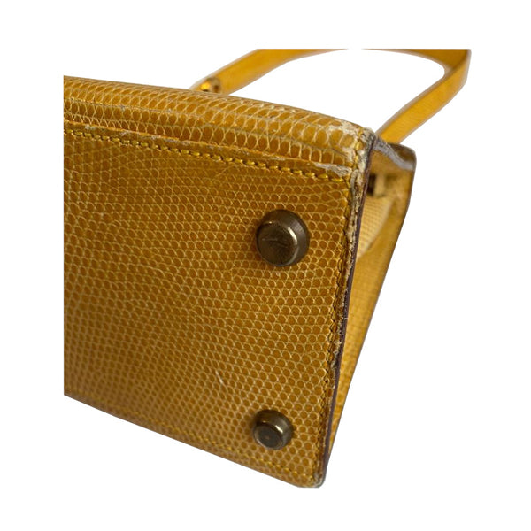 Hermès Kelly 20cm Yellow Lizard GHW - Vintage