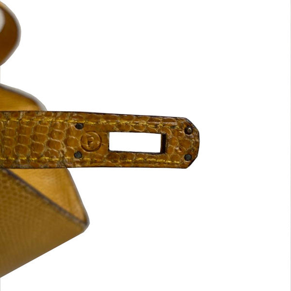 Hermès Kelly 20cm Yellow Lizard GHW - Vintage