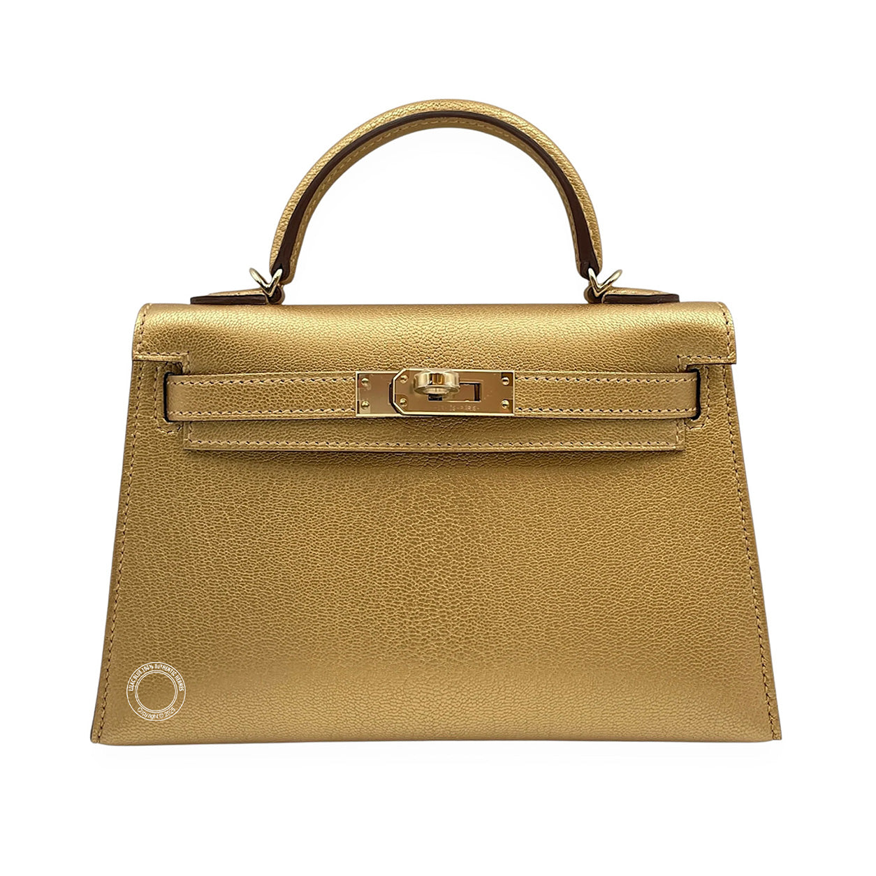 Hermès Kelly 20cm Dore Chevre PBHW