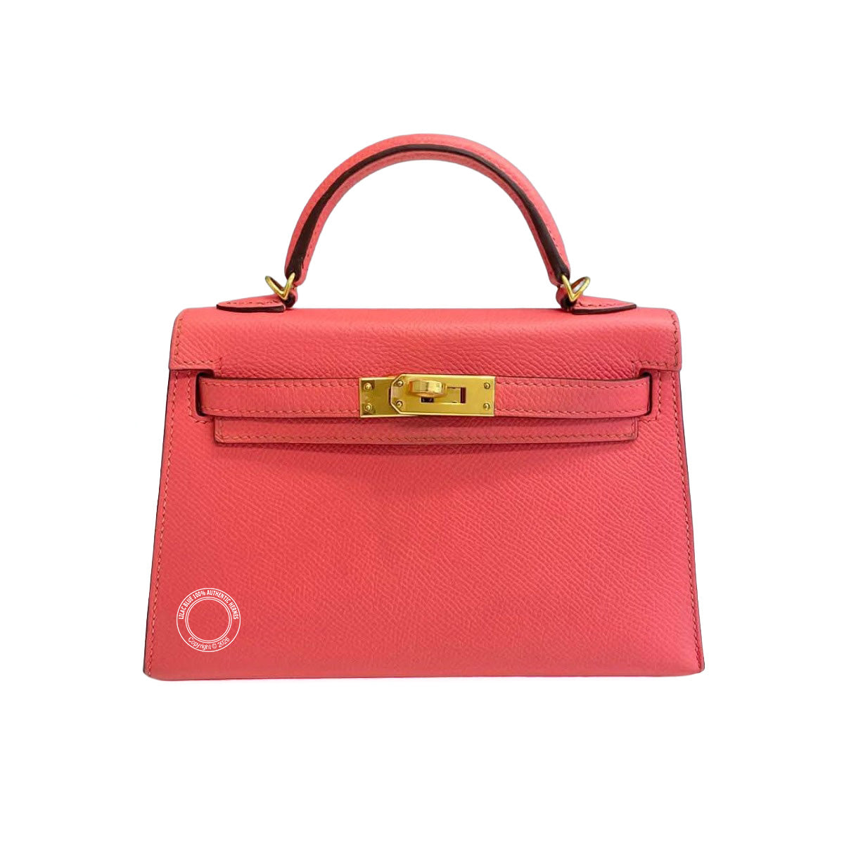 Hermès Kelly 20cm Rose Azalee Epsom PHW - Preloved