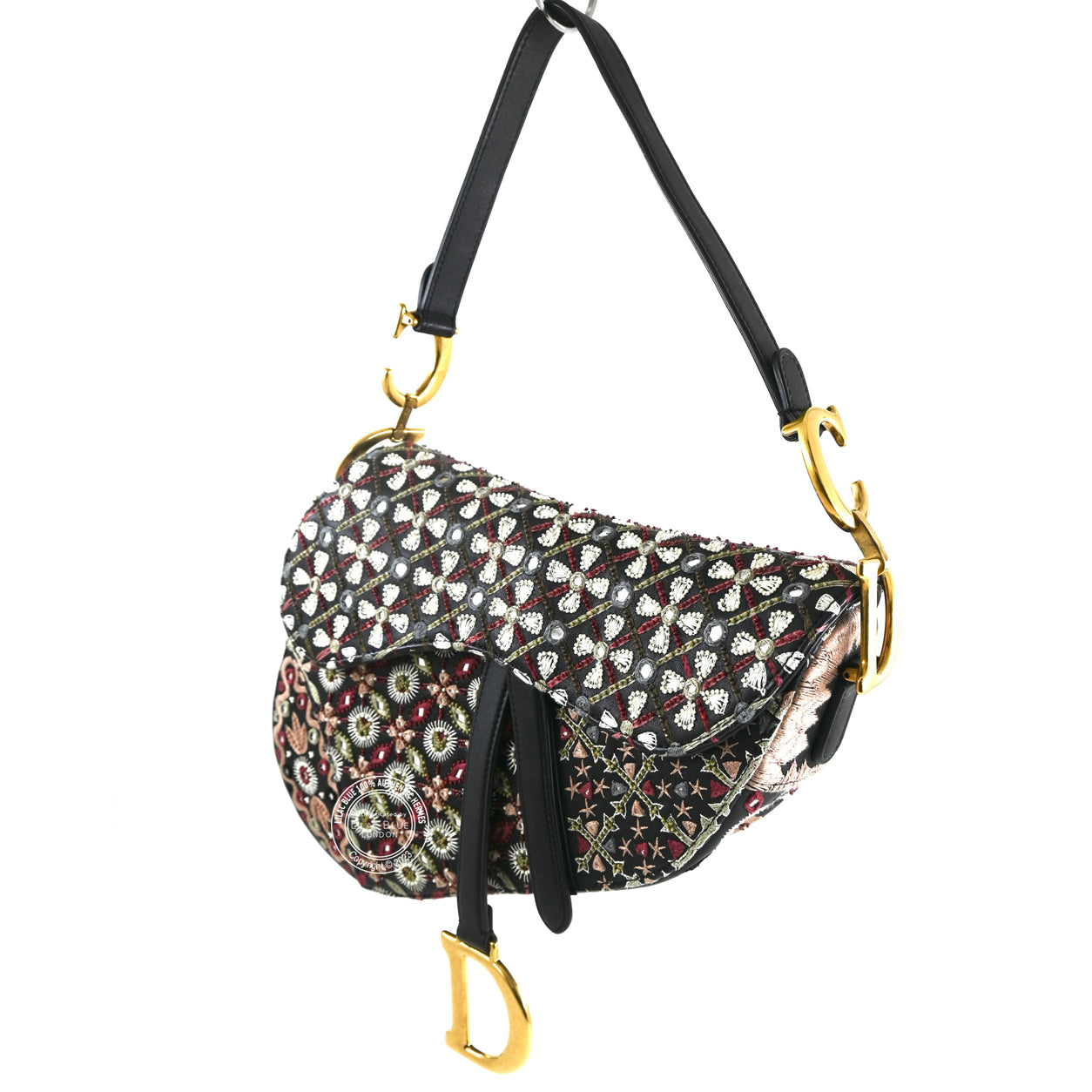 Dior Saddle Bag Black/Pink/White Canvas/Leather GHW - Preloved