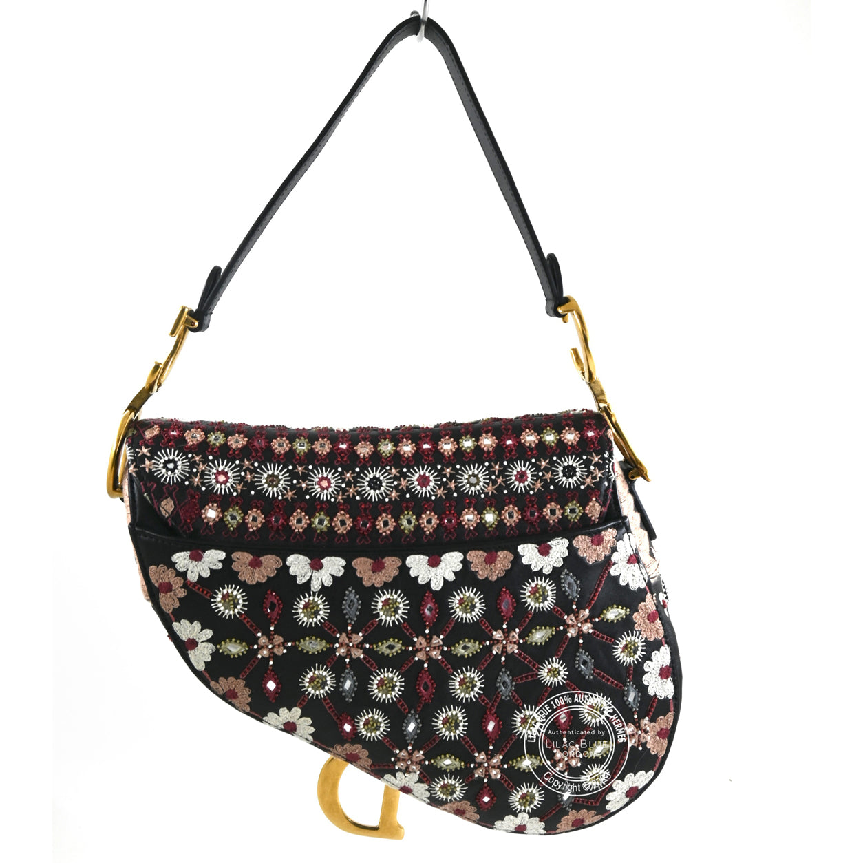 Dior Saddle Bag Black/Pink/White Canvas/Leather GHW - Preloved