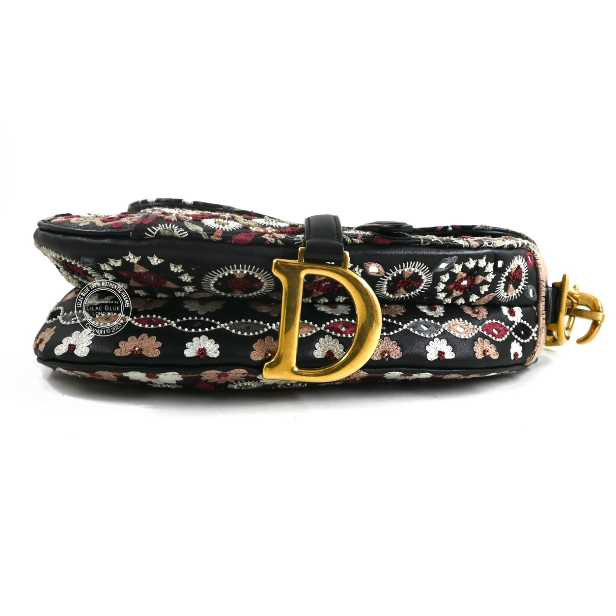 Dior Saddle Bag Black/Pink/White Canvas/Leather GHW - Preloved