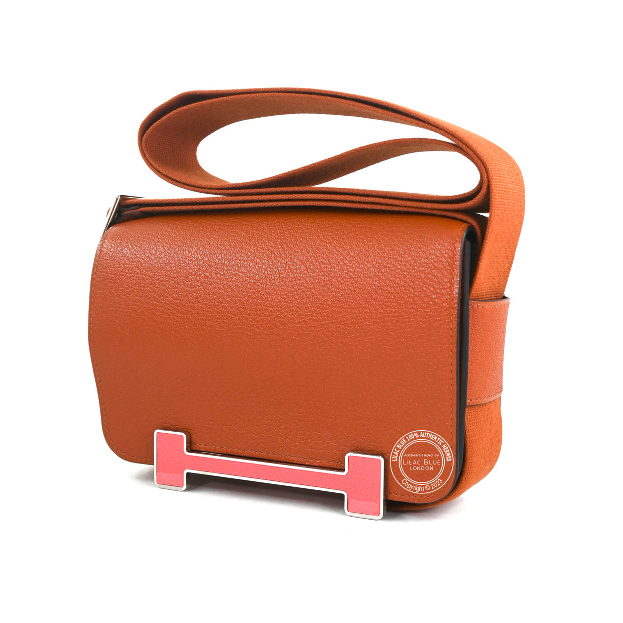 Hermès Geta 21cm Cuivre/Rose Texas Chevre PHW