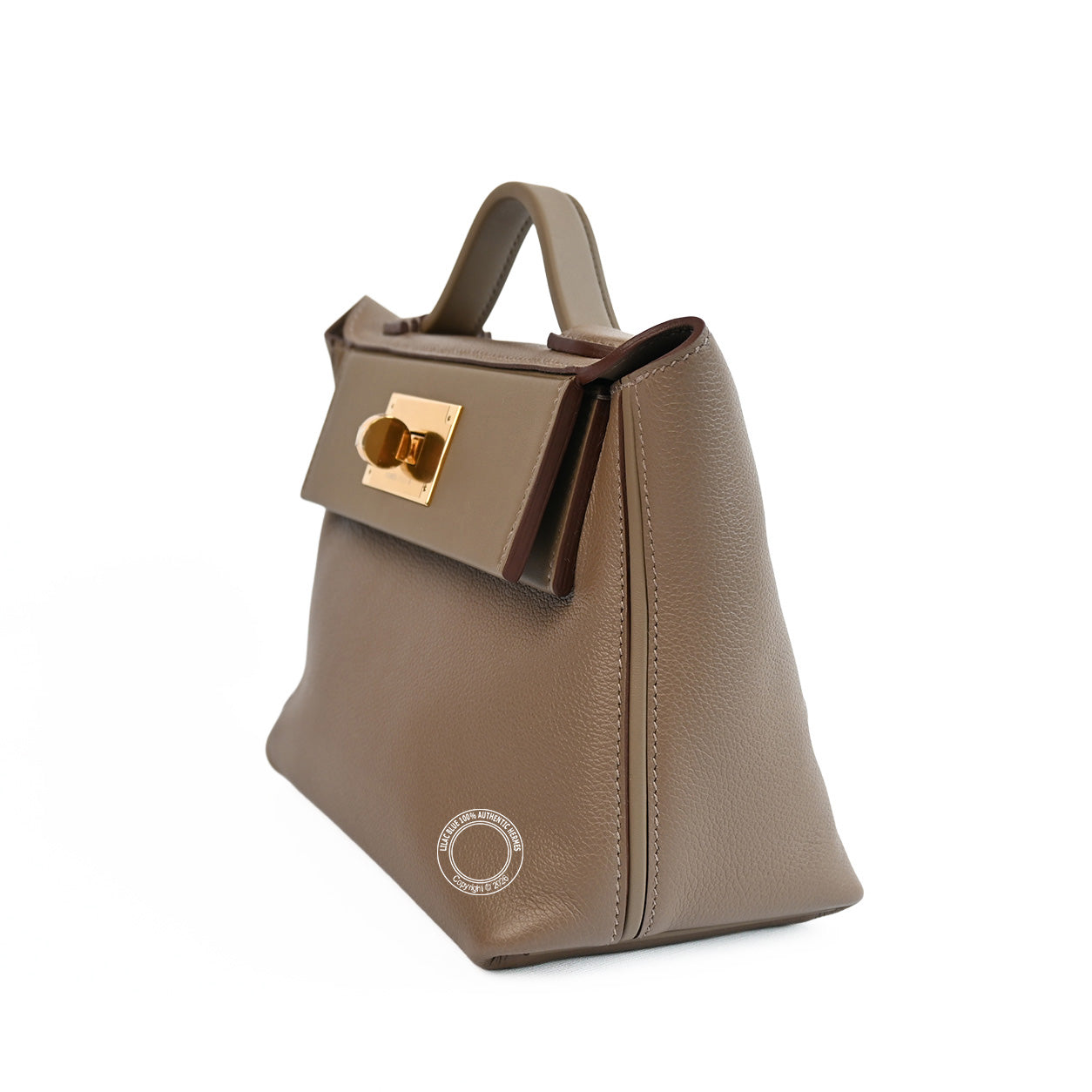 24 24 Etoupe Evercolour & Swift leather with gold hardware