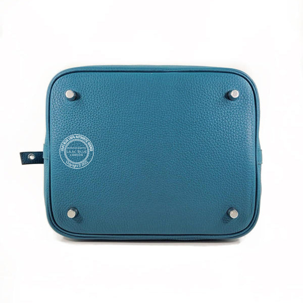 Hermes Picotin 22cm Bleu Colvert Clemence PHW - As New