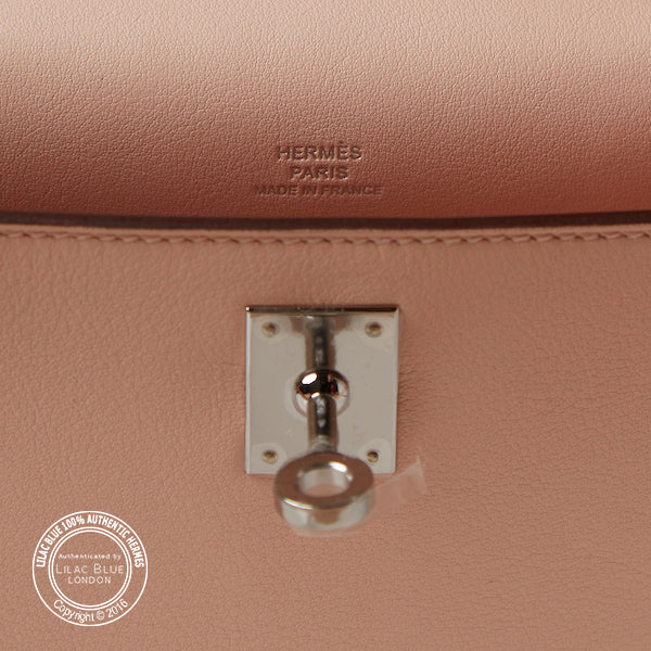 Hermès Kelly 22cm Rose Eglantine Mini Pochette Swift PHW
