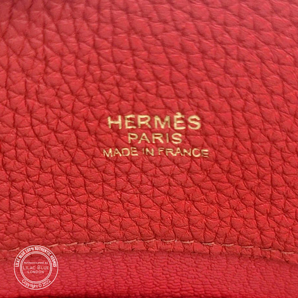 Hermès So Kelly 22cm Rouge Casaque Clemence GHW - Preloved