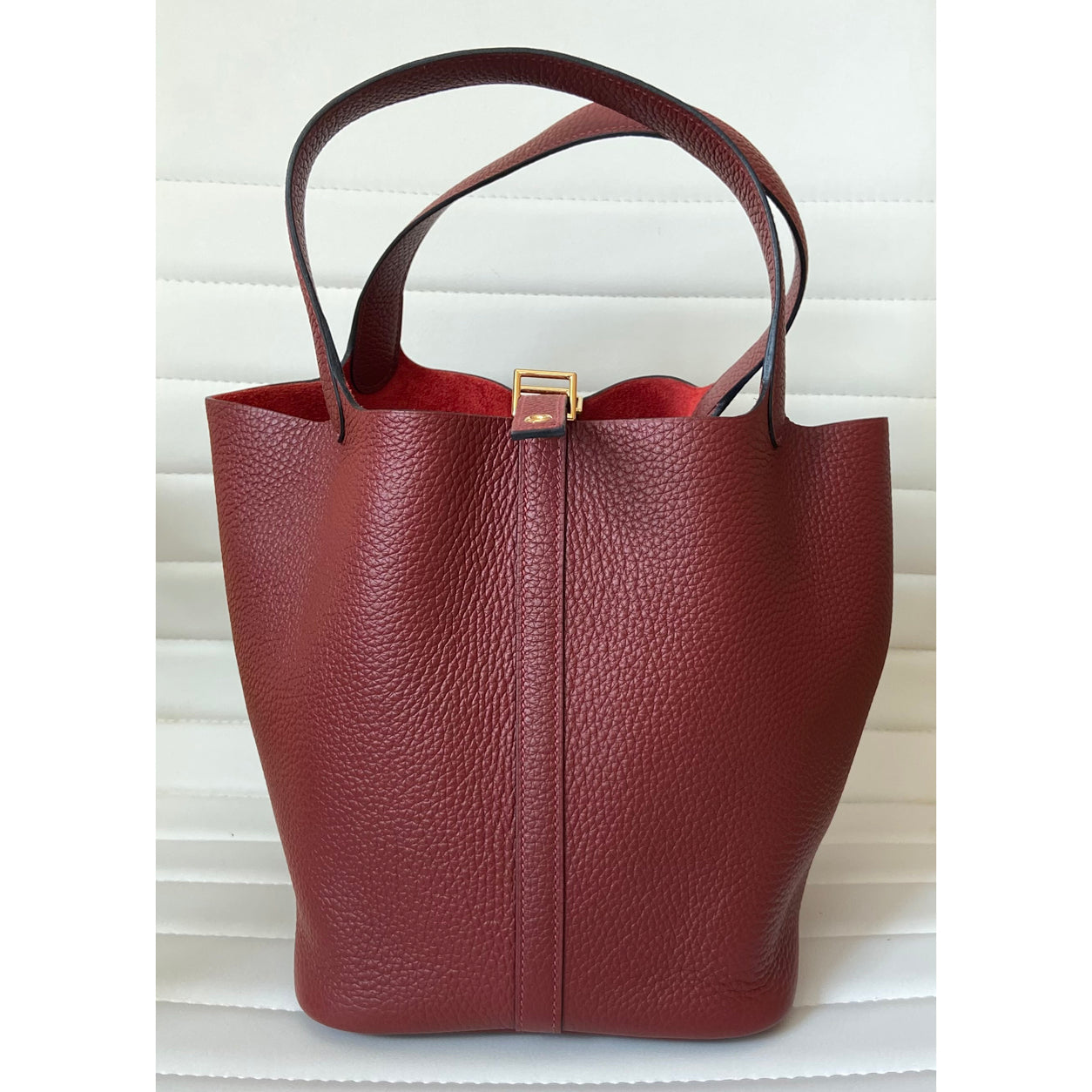 Hermès Picotin 22cm Rouge H Clemence GHW