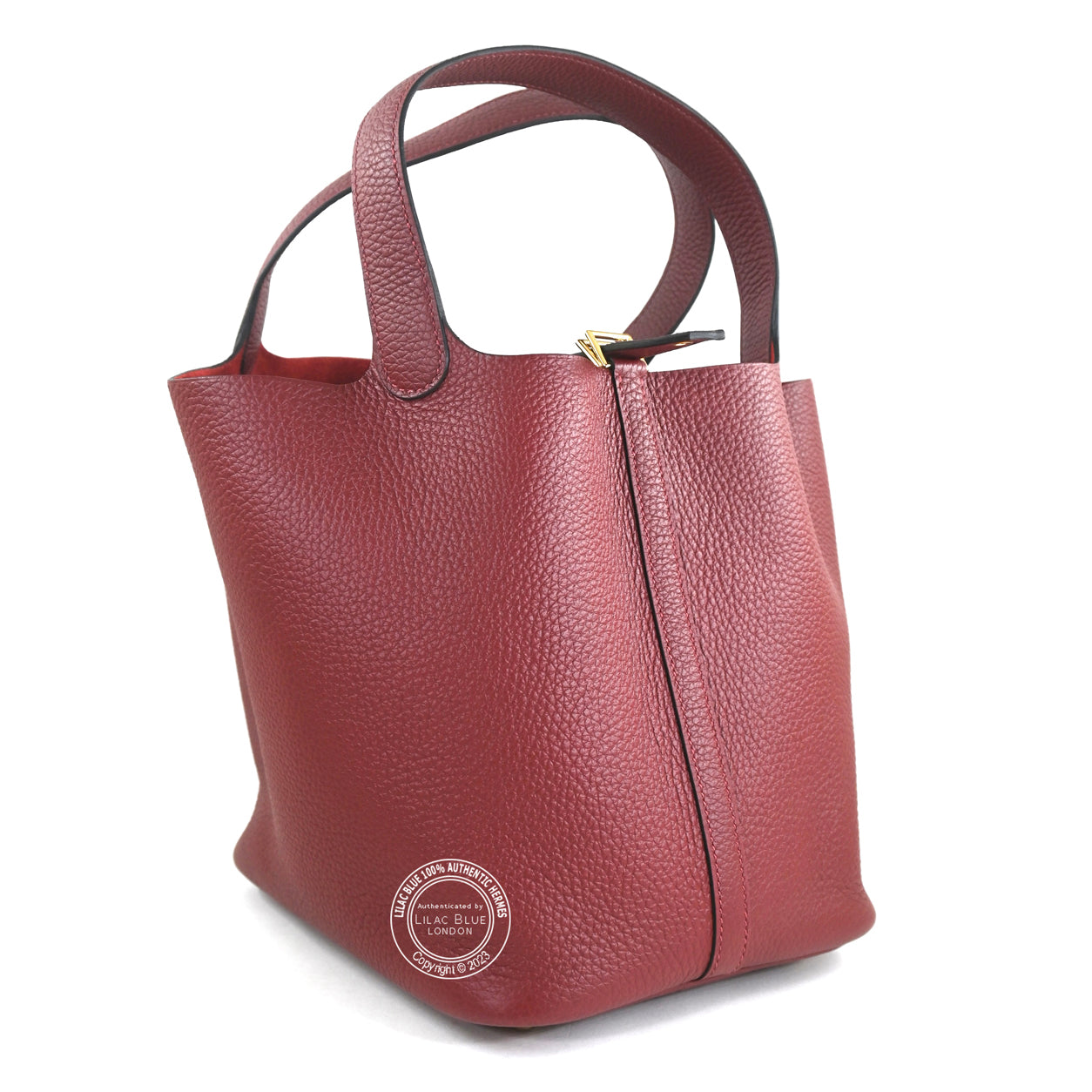 Hermès Picotin 22cm Rouge H Clemence GHW