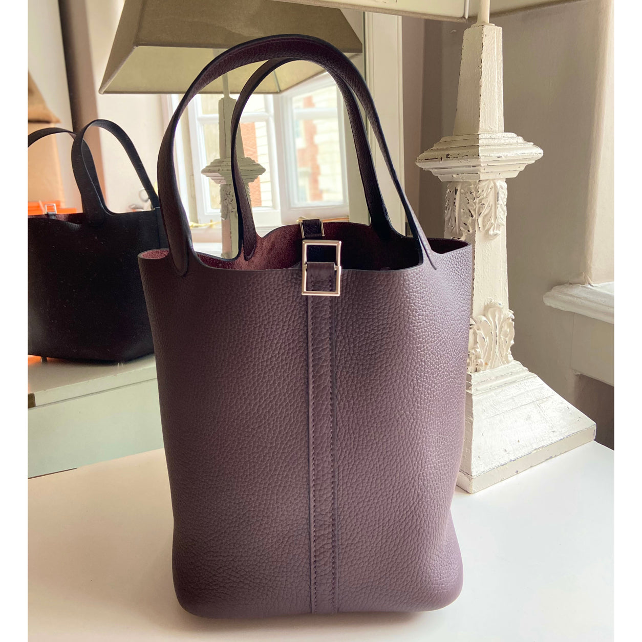 Hermès Picotin 22cm Rouge Sellier Clemence PHW