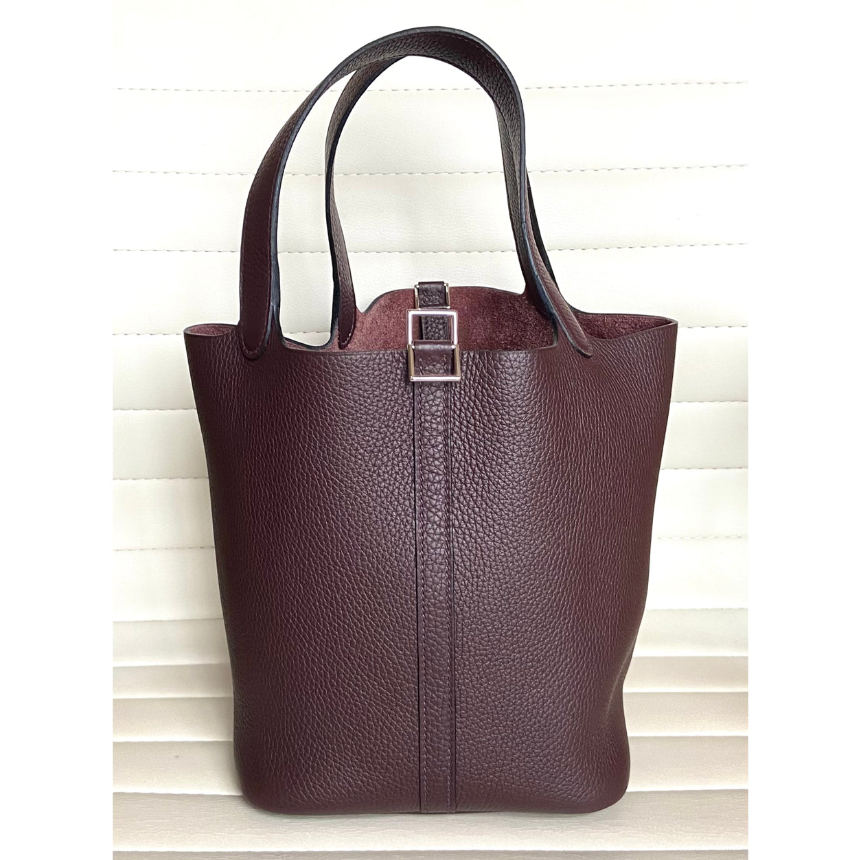 Hermès Picotin 22cm Rouge Sellier Clemence PHW