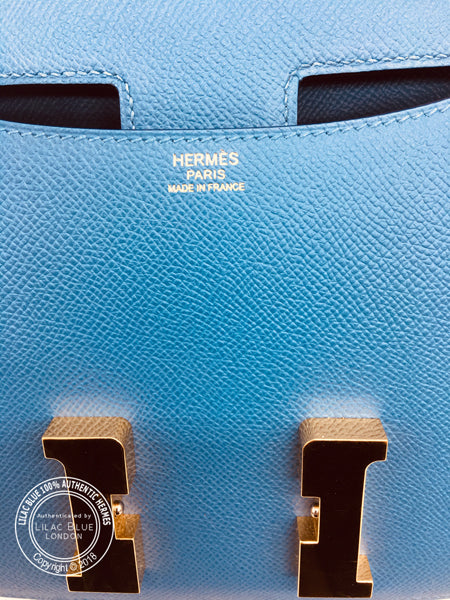 Hermès Constance 24cm Bleu Azur Epsom GHW - Nearly New