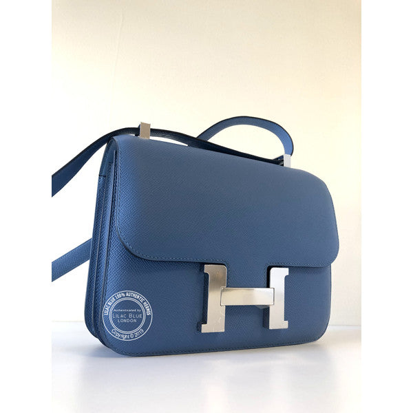 Hermès Constance 24cm Bleu Azur Epsom PHW