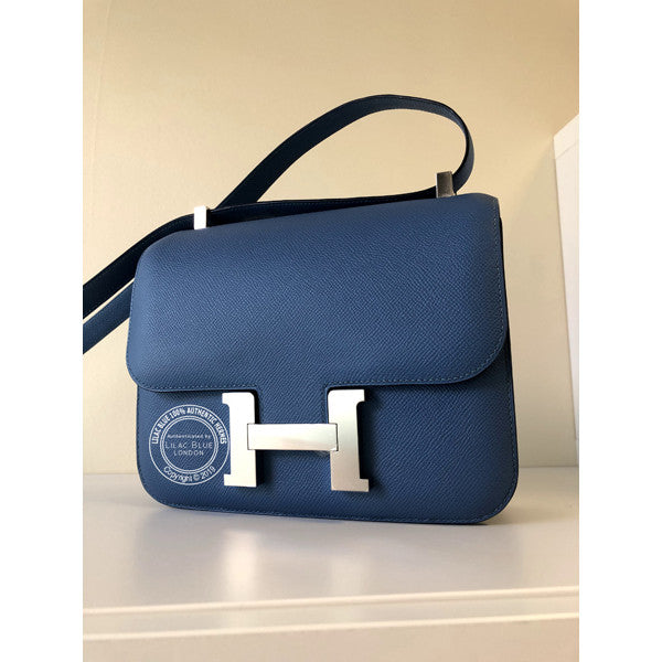Hermès Constance 24cm Bleu Azur Epsom PHW