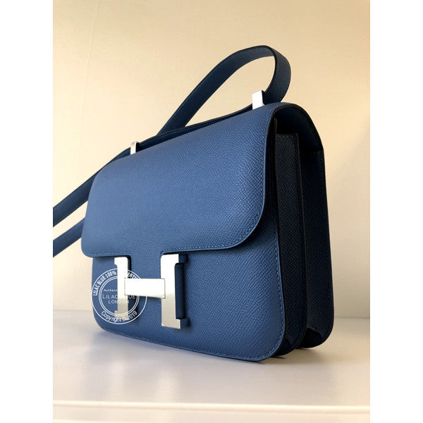 Hermès Constance 24cm Bleu Azur Epsom PHW