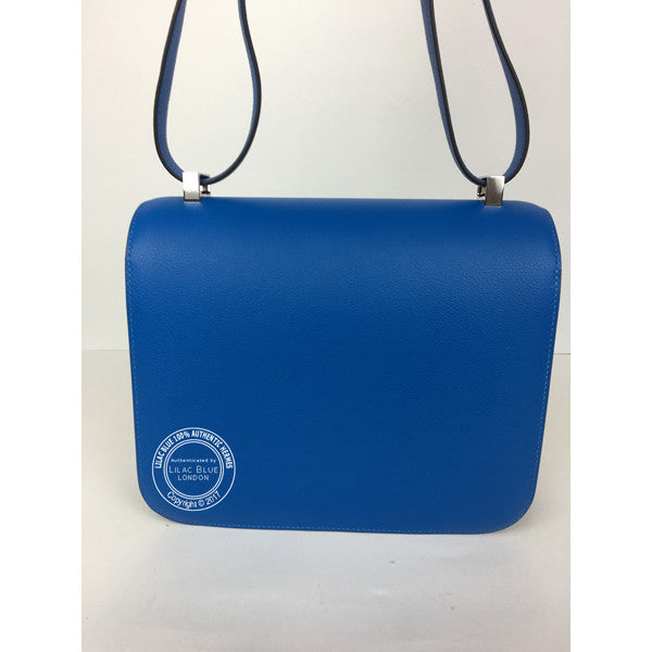 Hermès Constance 24cm Bleu Hydra Evercolor PHW