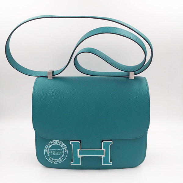 Hermès Constance 24cm Bleu Paon/Menthe Epsom PHW