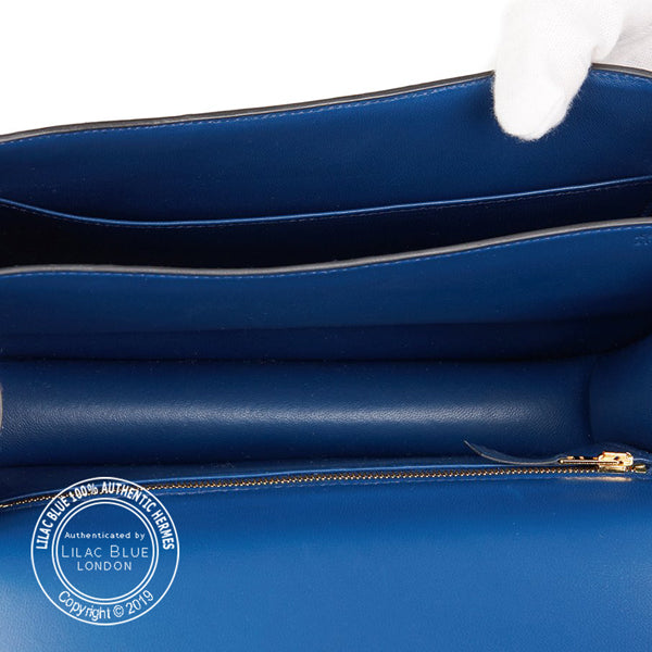 Hermès Constance 24cm Bleu de Malte HSS Ostrich GHW - Preloved