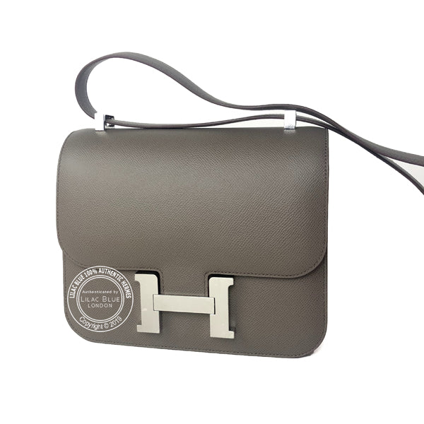 Hermès Constance 24cm Etain Epsom PHW