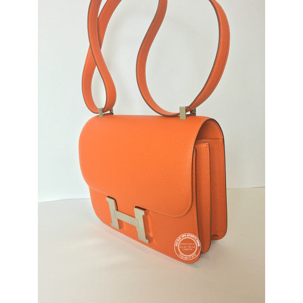 Hermès Constance 24cm Feu Epsom PHW