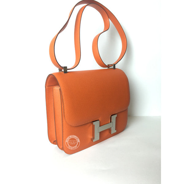 Hermès Constance 24cm Feu Epsom PHW