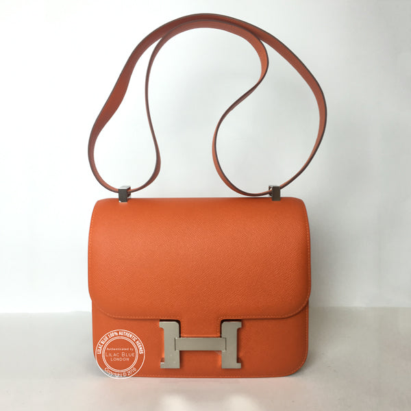 Hermès Constance 24cm Feu Epsom PHW